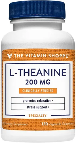 Miniatura 6 de The Vitamin Shoppe L-teanina 200 mg - Enfoque tranquilo, apoyo al estrés y relajación, aminoácidos de té verde (60 cápsulas)