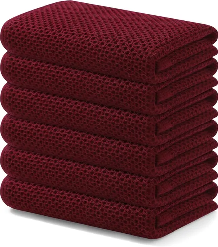 Miniatura 159 de Kitinjoy - Paños de cocina de 100 % algodón, tela de tejido gofrado, paño de limpieza ultrasuave, absorbente y de secado rápido. Gris Oscuro