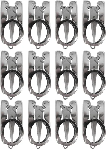 Ouyatoyu 12 piezas de acero inoxidable plegable bolsillo portátil plegable mini tijeras de viaje pequeñas tijeras de hilo de papel tijeras cortador