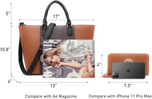 Miniatura 72 de Dasein Satchel Purse Handbag for Women Large Shoulder Work Tote Bag With Matching Wallet