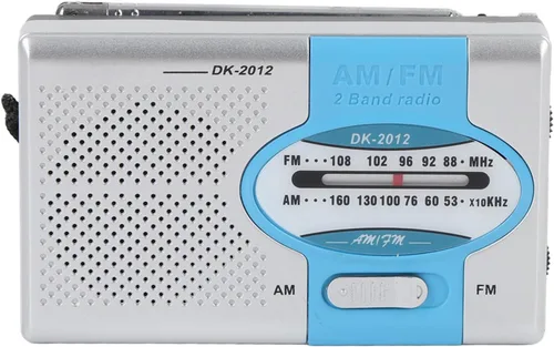 Miniatura 6 de Radio portátil, radio transistor de bolsillo AM FM con altavoz y conector para auriculares, para viajes al aire libre y uso doméstico (azul plateado)