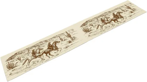 Miniatura 8 de Camino de mesa de lino de algodón, cuchillo de cocina occidental, tenedor, colección de mesa rectangular, desierto salvaje oeste americano