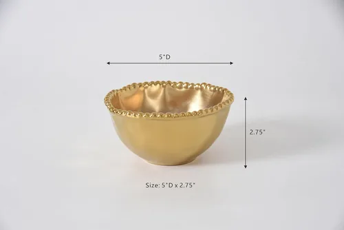 Miniatura 3 de Pampa Bay Tazón pequeño de porcelana (dorado)