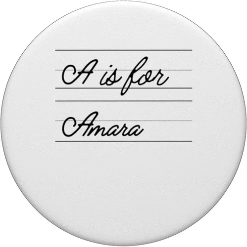 Miniatura 3 de Personalizado A es para Amara Nombre Estudiante Kindergarten Niña PopSockets Estándar PopGrip