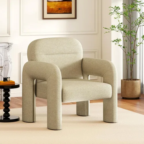 Miniatura 10 de LSSPAID Sillas decorativas, sillones tapizados de tela de línea moderna, cómoda silla de lectura para ocio, sillón individual esponjoso para sala