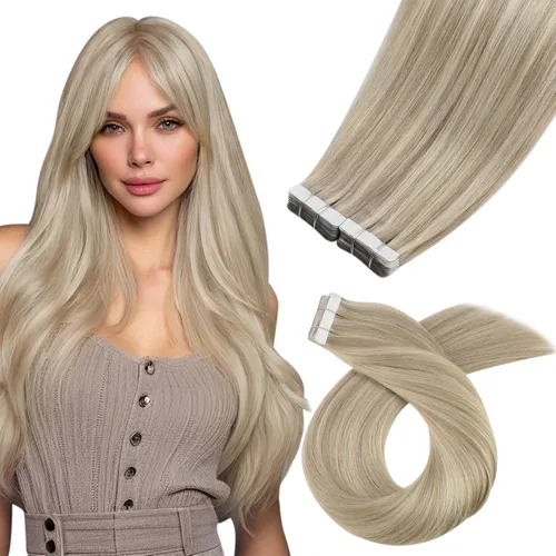 Miniatura 44 de Moresoo Extensiones de cabello humano real con cinta adhesiva, sin costuras, #1 negro azabache, 20 piezas, 1.76 oz (50 g), 24 pulgadas