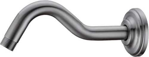 Miniatura 9 de Brazo de ducha curvo en forma de "S" de 8 pulgadas con brida, extensión de cabezal de ducha de acero inoxidable de repuesto, brazo de tubo de Oro