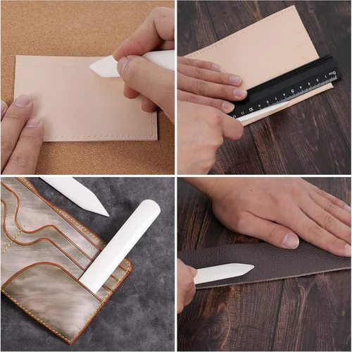 Miniatura 4 de Herramienta de carpeta de hueso genuino para manualidades de papel, encuadernación de papel de origami y manualidades de cuero (2 piezas)