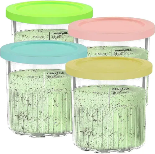 Miniatura 8 de Paquete de 4 pintas y tapas de helado compatibles con Ninja NC701 NC700 Series Swirl Creami Ice Cream y Soft Serve Makers, sin BPA y aptas