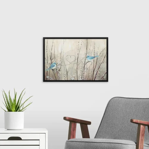 Miniatura 3 de CANVAS ON DEMAND Lienzo enmarcado con diseño de pájaros neutros de Julia Purinton, contemporáneo, decoración del hogar, animales, pájaros, 18 x 12