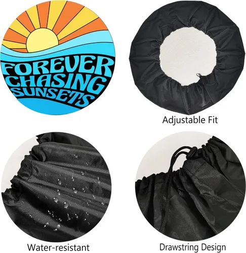 Miniatura 4 de Funda de neumático de repuesto Forever Chasing Sunsets, accesorios de camping para neumáticos de repuesto resistentes a la intemperie, a prueba