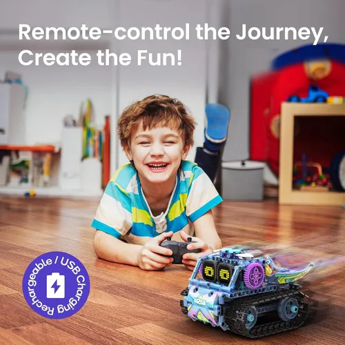 Miniatura 4 de Sillbird Kit de construcción de robot con control remoto, regalos STEM para niños de 8 a 12 años, juguetes creativos robóticos de codificación
