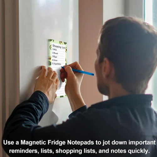Miniatura 7 de Joyberg Paquete de 4 Blocs de Notas Magnéticos para Refrigerador, Bloc Magnético de Lista de Compras para Refrigerador, Bloc Magnético de Lista