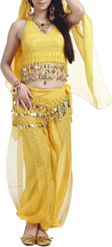 Miniatura 3 de Bellylady Gold Coins - Bufanda de cadera para danza del vientre, cinturón de baile al por mayor y pulsera gitana