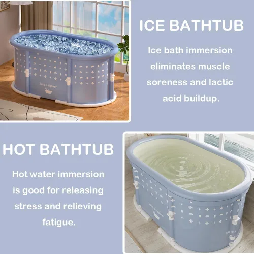 Miniatura 2 de Bañera Portátil Sin Instalación, Bañera Plegable para Adultos, Bañera de SPA Caliente Separada para Cabina de Ducha, Bañeras Plegables de Hielo No
