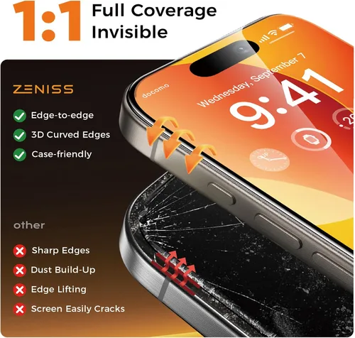 Miniatura 4 de NeverBreak Dureza 9H+ para iPhone 15 Pro Protector de Pantalla 12FT Protección de Grado Militar (Resistencia a Arañazos, Rompimiento, Caídas) 15 Pro