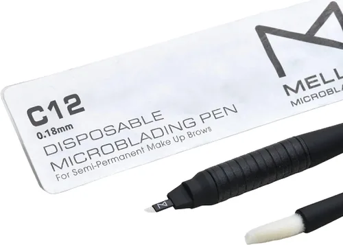 Miniatura 4 de M Mellie's Signature Microblading - Bolígrafo de cejas desechable con hoja esterilizada, agarre de goma cómodo y esponja de pigmento para Hermanos
