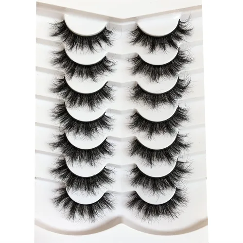 Miniatura 59 de Medias pestañas postizas con banda transparente, finas, estilo ojo de gato, naturales, cortas, pequeñas, acento 3/4, de visón sintético, tiras
