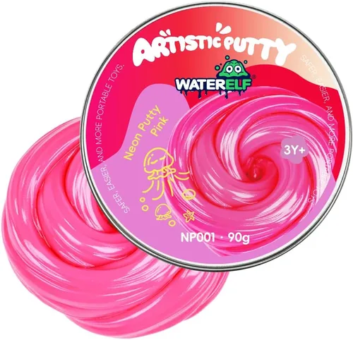 Miniatura 17 de WATERELF Masilla de slime Galaxy para niños, regalo del día del niño, juguetes sensoriales para terapia artística, juguetes para niños y niñas, Rojo