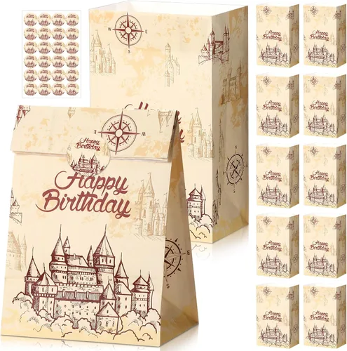 Capoda 24 bolsas de regalo de mago mágico para fiestas, bolsas de regalo de castillo de papel, regalos de mago para fiesta de cumpleaños, regalos de