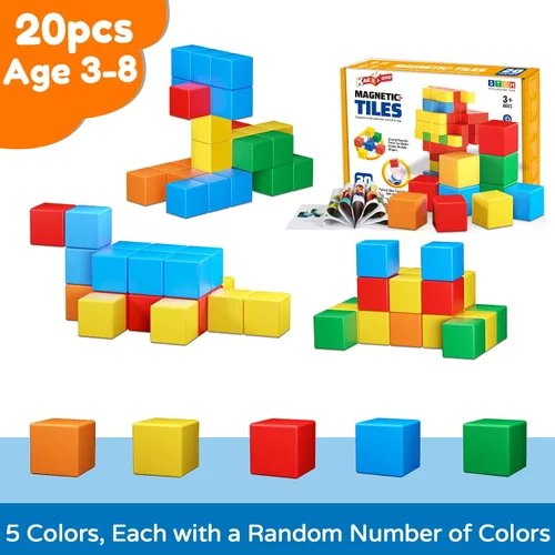 Miniatura 6 de KAEILORU Bloques magnéticos para niños de 3 a 5 4 a 8 años, bloques de construcción magnéticos para niños pequeños, cubos magnéticos sensoriales