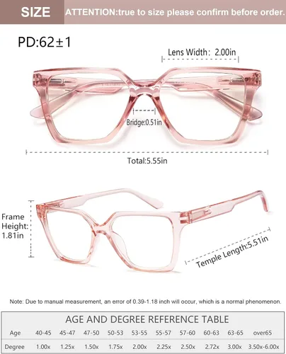 Miniatura 3 de EYEURL Paquete de 4 lentes de lectura de gran tamaño para mujeres y hombres, bloqueo de luz azul, lectores cuadrados para computadora con bisagra