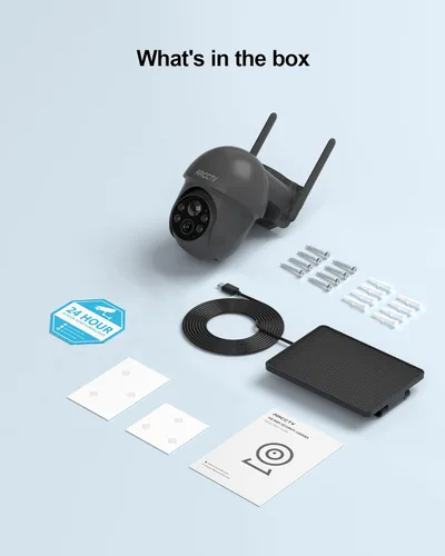 Miniatura 9 de Cámaras de seguridad ARCCTV inalámbricas para exteriores con energía solar, cámara para exteriores con batería de 4MP, vista de 360°, visión