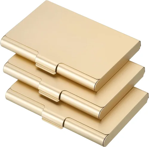 Miniatura 9 de PATIKIL Titular de la tarjeta de visita, caja de la tarjeta de metal de aluminio titular de la tarjeta de bolsillo para tarjeta de crédito
