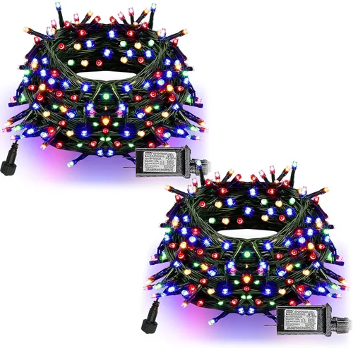 Miniatura 12 de Dazzle Bright - Guirnalda de luces de Navidad para exteriores, 1000 luces LED de 328 pies, enchufe de luz de hada con control remoto, 8 modos