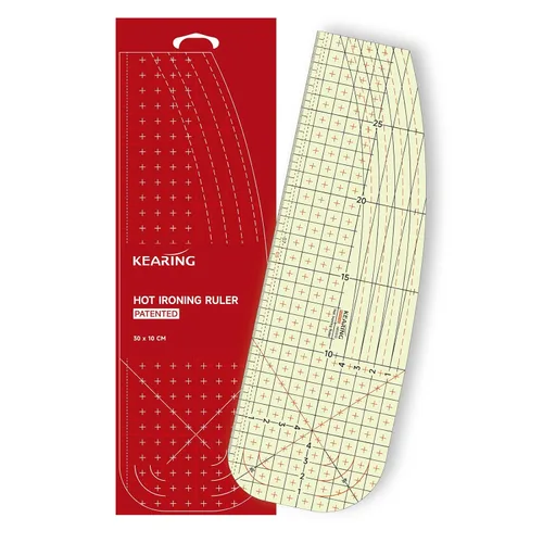 Miniatura 8 de KEARING, Nueva regla de dobladillo caliente para costura, juegos de plantillas de acolchado, regla patentada resistente al calor antideslizante