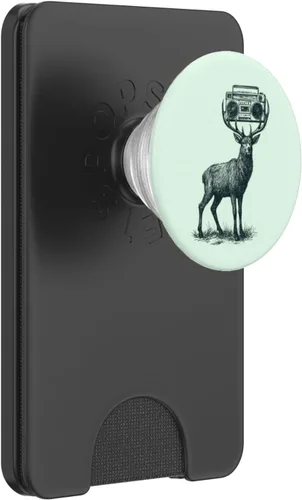 Miniatura 8 de Deer Boombox Retro Funny Animal Music PopSockets Adhesive PopGrip