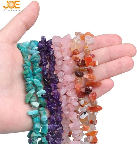 Miniatura 5 de 3-5mm Cuentas de Amazonita en forma libre para hacer joyas de 86,4 cm de color azul y verde JOE FOREMAN