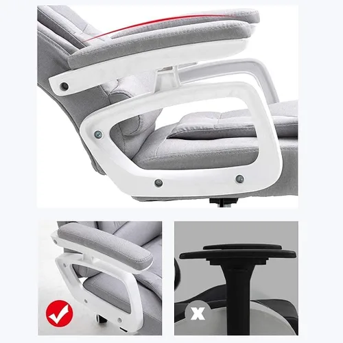 Miniatura 5 de Katzowen Silla de computadora de oficina, silla de escritorio para computadora, silla ejecutiva de tela con reposabrazos, silla de oficina