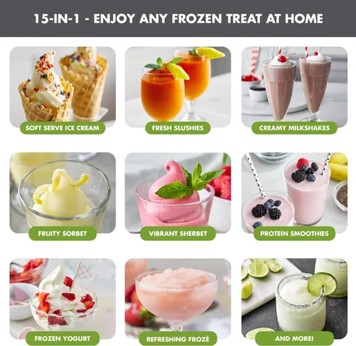 Miniatura 8 de GreenPan Frost Máquina para Hacer Helado y Máquina de Slushie, Servicio Suave, Sorbete, Margaritas, Batidos, Yogur Congelado, Sin Necesidad