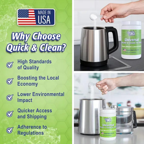 Miniatura 5 de Quick & Clean Descalcificador universal - 2 libras - Fabricado en los Estados Unidos - Polvo descalcificador de gránulos para máquinas
