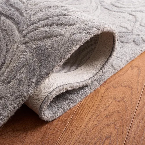 Miniatura 6 de SAFAVIEH Jardin Collection - Alfombra de área de 5 x 8 pies, gris, lana hecha a mano, ideal para zonas de alto tráfico en sala de estar, dormitorio