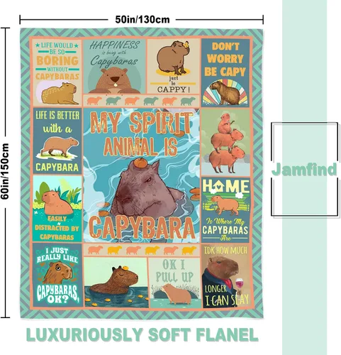 Miniatura 4 de Capybara - Regalos de Capybara, manta de cumpleaños de 60 x 50 pulgadas, regalo Capibara para niñas, niños, mujeres, hombres, decoraciones de fiesta