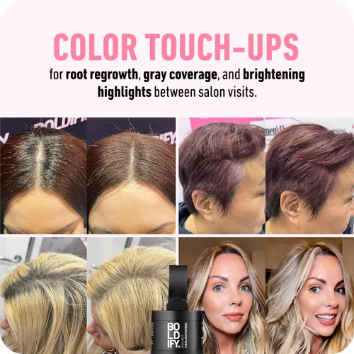 Miniatura 3 de Boldify Build & Conceal Bundle - Fibra capilar y polvo de línea capilar (rubio oscuro): espesante indetectable para cabello fino, retoque