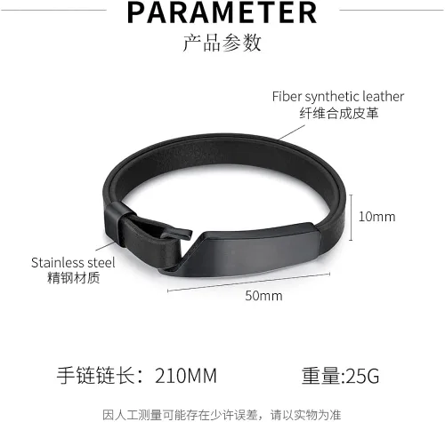 Miniatura 2 de QINGDUO - Pulseras de alerta médica grabadas personalizadas para mujeres y hombres, pulsera médica de acero inoxidable + cuero, pulsera médica