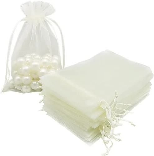 HRX Package Bolsas de organza de 4 x 6 pulgadas, 100 unidades, bolsas de malla para joyas, bolsas de regalo con cordón para dulces, bolsitas