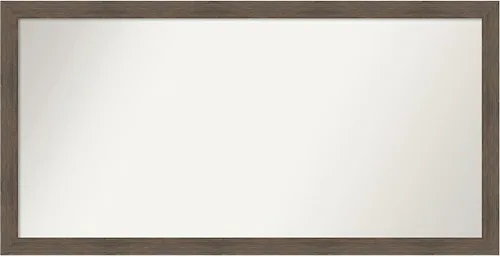 Miniatura 393 de Amanti Art Espejo de pared personalizado no biselado (24 x 27 pulgadas), marco estrecho de nogal chipre - varios tamaños personalizados - Espejo