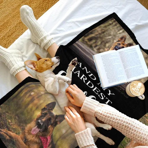 Miniatura 5 de Manta de regalo conmemorativa personalizada para perros con nombre de imagen, regalo de mascotas para dueños de perros, manta de fotos de memoria