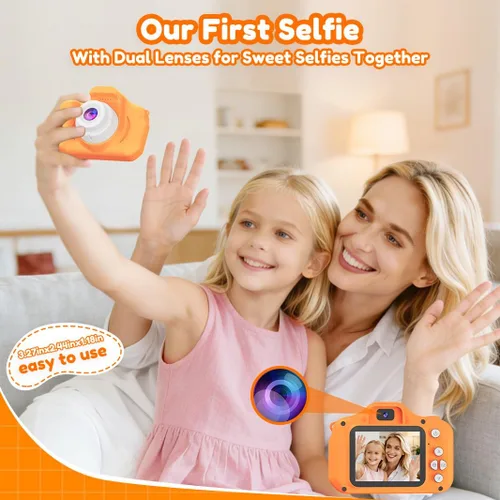 Miniatura 2 de PROGRACE Cámara de regalo para niños con tarjeta SD de 32G para niños y niñas de 3 a 12, 1080P HD, mini cámara digital Vlogging, cámara de video