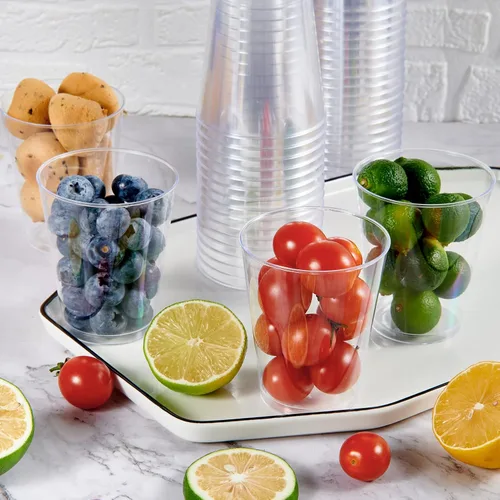 Miniatura 5 de JOLLY CHEF Vasos de plástico desechables transparentes de 8 onzas, paquete de 200 vasos de plástico transparente resistentes perfectos para bodas