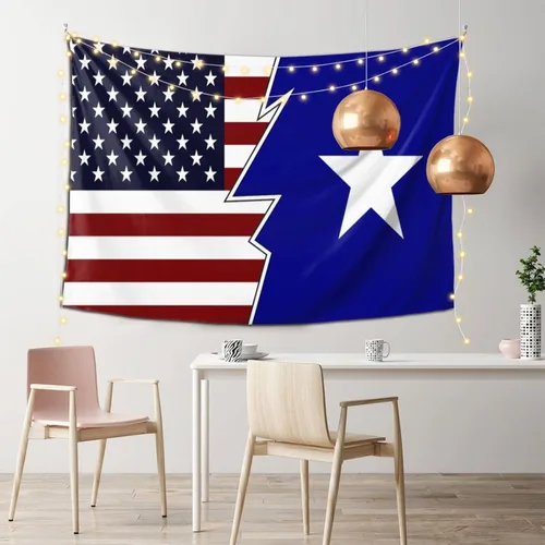 Miniatura 2 de LIFANGMI Ripped Style American And Bonnie Blue Flag Tapestry Wall Hanging 60x40 Inch Bedroom Living Room Dormitory Home Decoration Wall Tapestry