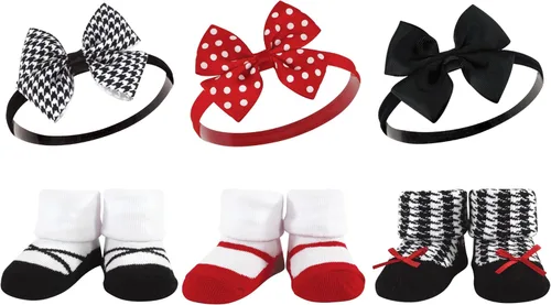 Miniatura 62 de Hudson Baby Conjunto de regalo de diadema y calcetines para niña Flor azul marino rosa