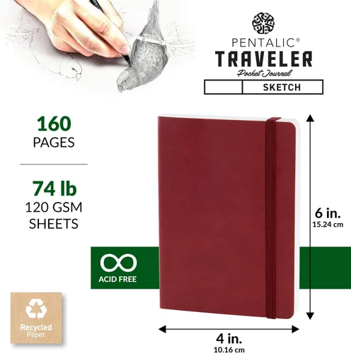 Miniatura 3 de Cuaderno de bocetos Travelers Dot Grid Pentalic Art, libre de ácidos