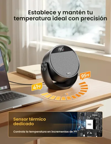 Miniatura 6 de Dreo Calentador de espacio de 1500 W, inclinación ajustable de 60°, calentadores eléctricos portátiles de 10.5 pies/s para uso en interiores