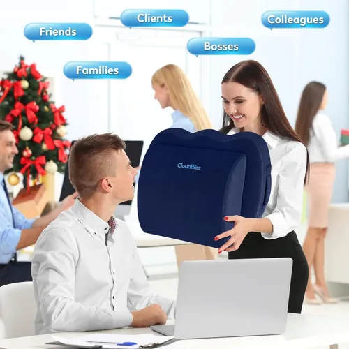 Miniatura 6 de CloudBliss Cojín de asiento, cojín para silla de oficina, cojín de asiento de automóvil, almohada de apoyo lumbar para silla de oficina, almohada