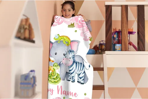 Miniatura 4 de Regalo personalizado para niños/niños, mantas personalizadas de animales para sofá, cama, dormitorio, sala de estar, manta ligera